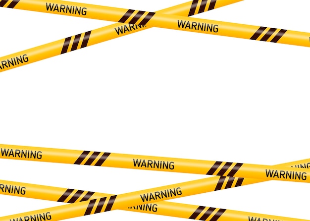 Vecteur bandes d'avertissement et de danger de couleur jaune et noire ligne d'attention de la police ou ruban en construction collection de signes d'avertissement covid isolée sur fond transparent
