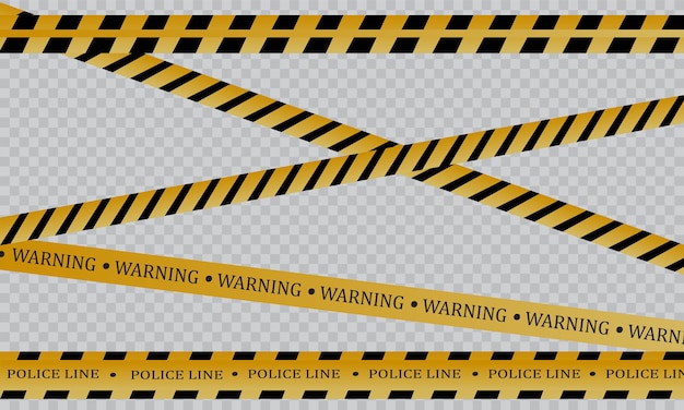 Vecteur bandes d'avertissement réalistes lignes d'avertissement isolées signes de danger