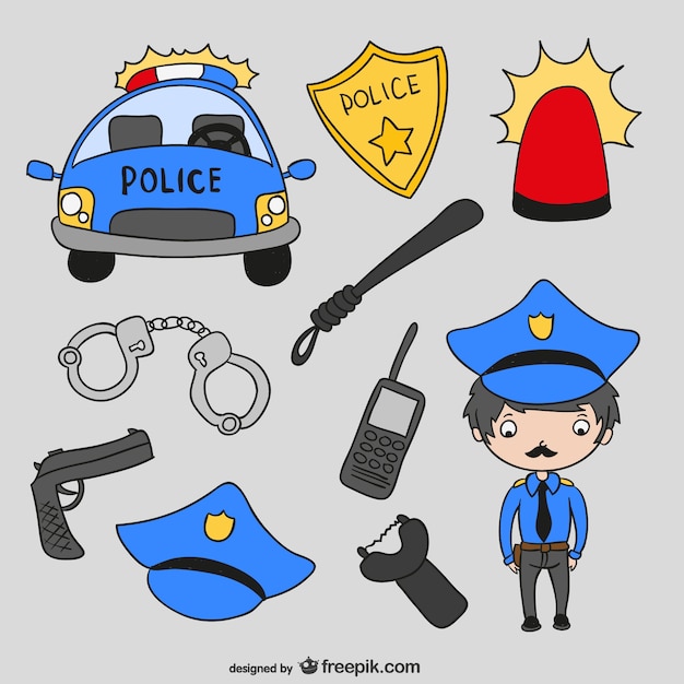 Vecteur bandes dessinées de police vecteur