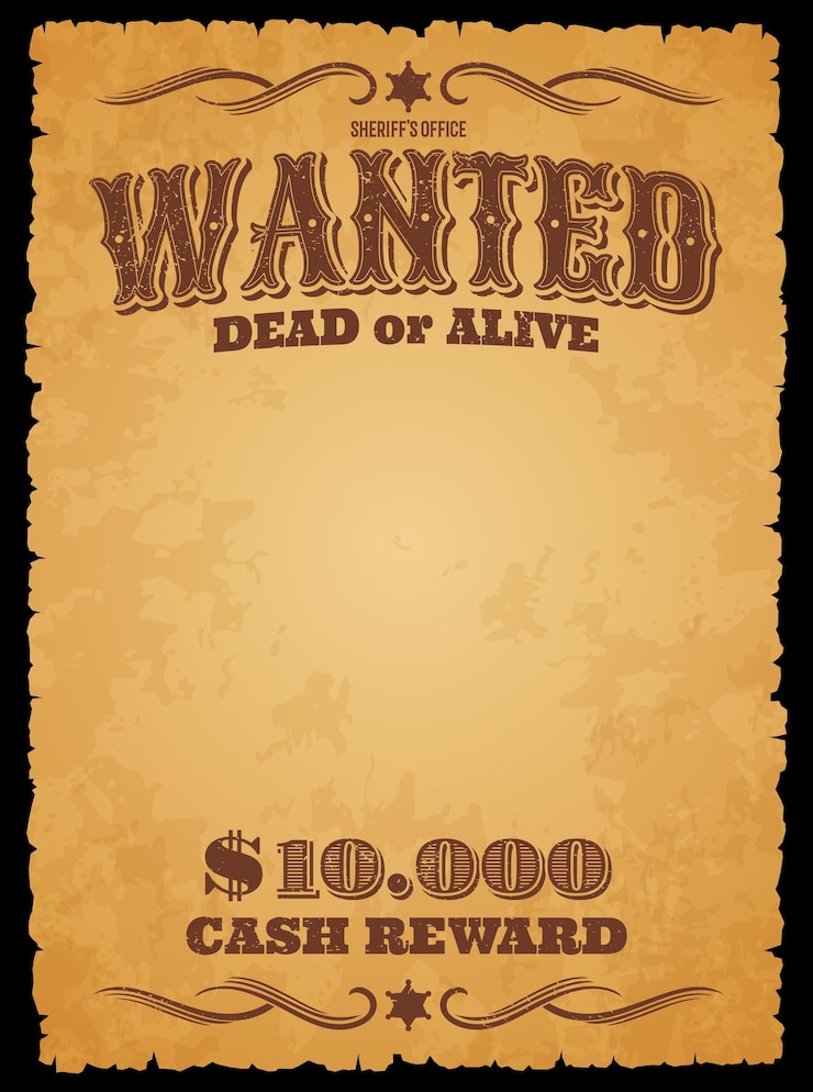 Vecteur bandit voulait bannière affiche vintage morte ou vivante