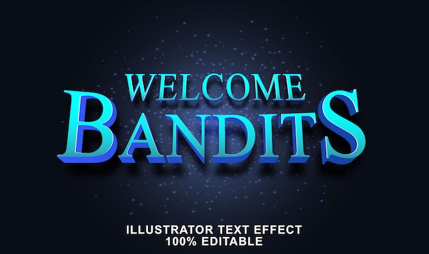 Bandits De Bienvenue Effet Texte Modifiable