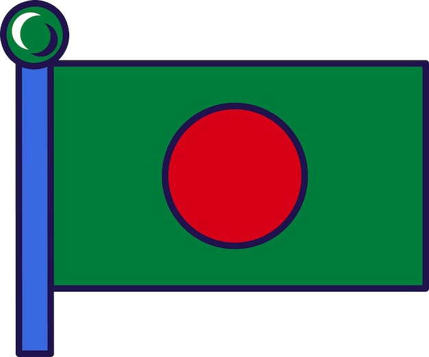 Vecteur bangladesh pays asiatique drapeau sur flagstaff vector