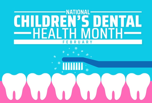Banner ou affiche de fond pour le mois de la santé dentaire des enfants