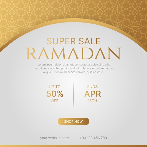 Vecteur banner arabe de luxe ramadan kareem eid mubarak à la vente