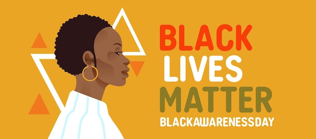 Vecteur banner de la campagne black lives matter avec soutien aux noirs pour obtenir l'égalité des droits de l'homme