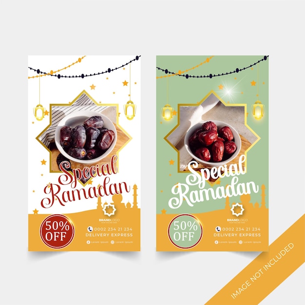 Vecteur banner spécial du ramadan sur les réseaux sociaux instagram