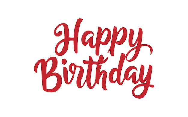Banner de texte d'anniversaire heureux dessiné à la main