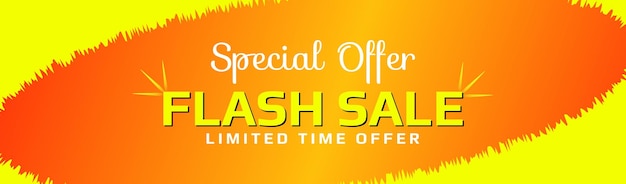 Vecteur banner de vente flash promotion d'achat vectoriel avec offre spéciale de texte vente flash offre limitée dans le temps