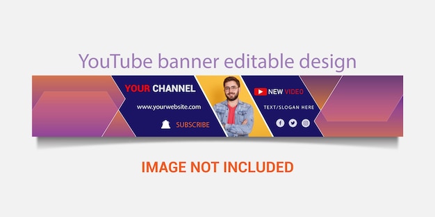 Banner Youtube à Conception Modifiable Vector Gratuit