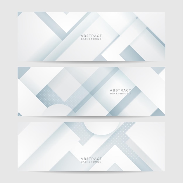 Bannière abstraite blanche Bannière grise blanche élégante moderne avec un design créatif et des lignes brillantes Conception de rayures vectorielles minimales Élément graphique de texture simple Modèle de fond de motif abstrait vectoriel