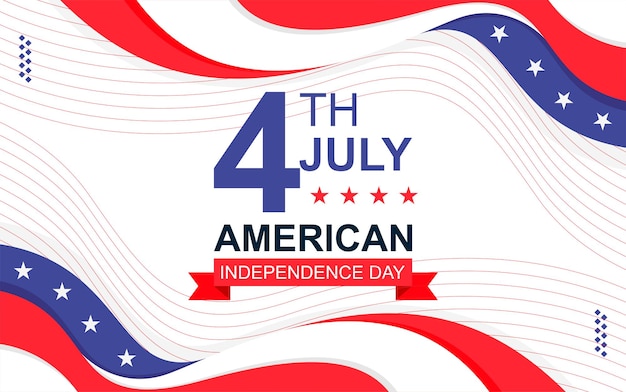 Bannière d'accueil du jour de l'indépendance des États-Unis d'Amérique pour le 4 juillet avec un vecteur d'étoile