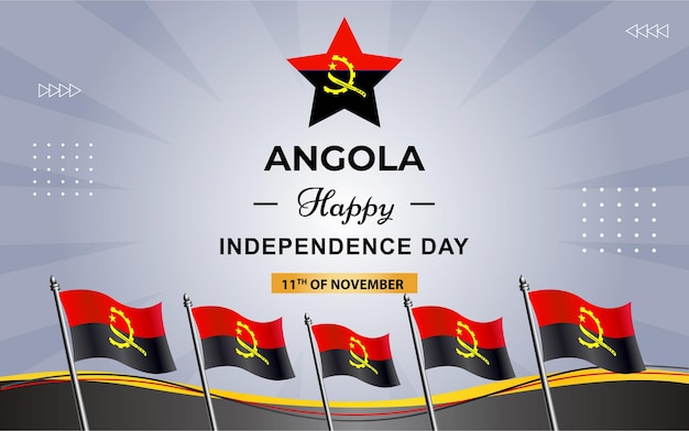 Bannière D'affiche De L'angola Pour Le Jour De L'indépendance