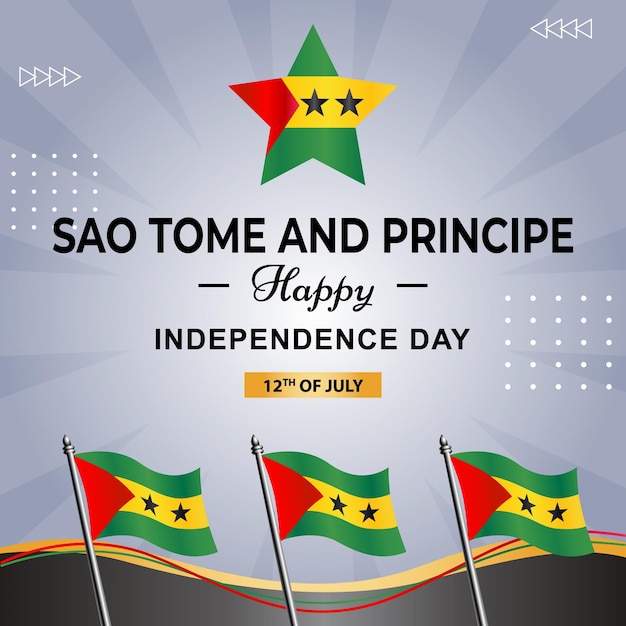 Vecteur bannière d'affiche de sao tomé-et-principe pour le jour de l'indépendance