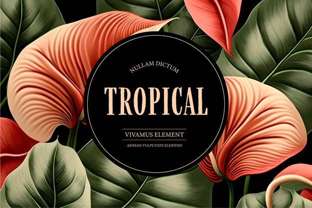 Vecteur bannière aquarelle d'été tropical avec anthurium et plantes