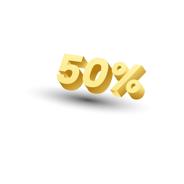 Une bannière attrayante en 3D avec une remise de 50%