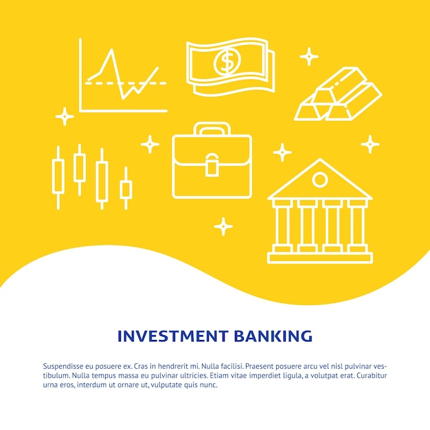 Vecteur bannière de banque d'investissement