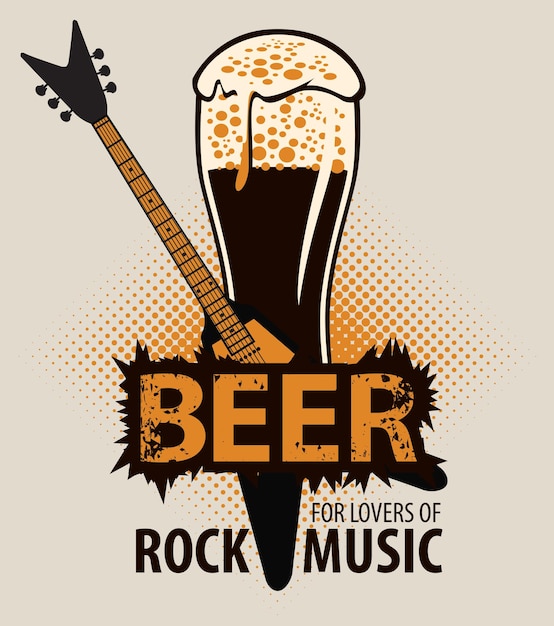 Bannière de bière pour les amateurs de musique rock