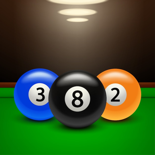 Vecteur bannière de billard trois boules