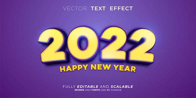 Bannière de bonne année numéro 2022 modifiable avec fond de thème violet