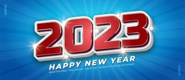 Bannière de bonne année texte modifiable numéro 2023 avec un thème festif