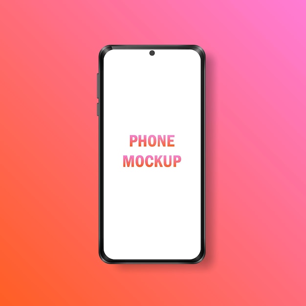 Vecteur bannière carrée rose de vecteur avec smartphone moderne pour la publicité. maquette de téléphone réaliste