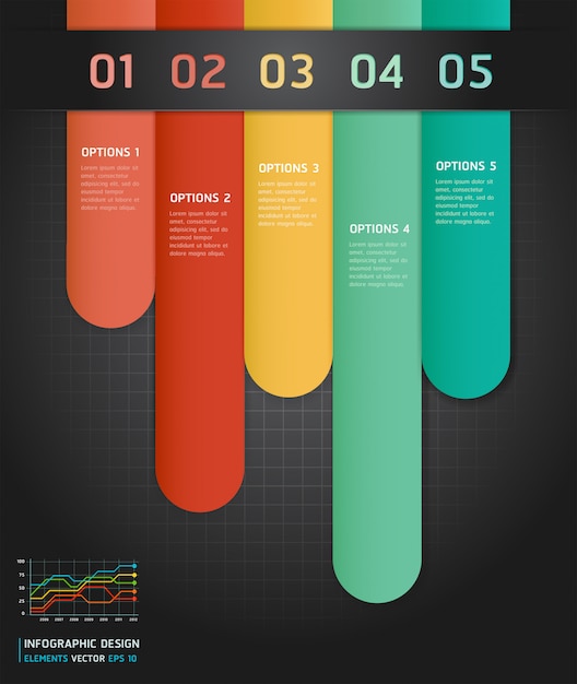 Bannière Et Carte D'options De Nombre D'infographies Colorées.