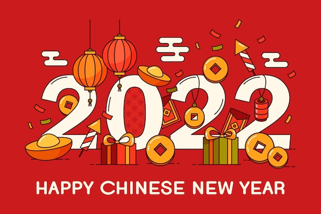Vecteur bannière ou carte pour les voeux du nouvel an chinois