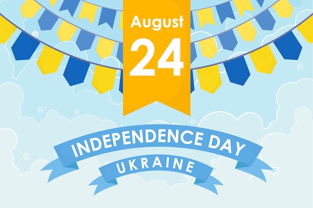 Bannière de carte de voeux de bonne fête de l'indépendance de l'ukraine