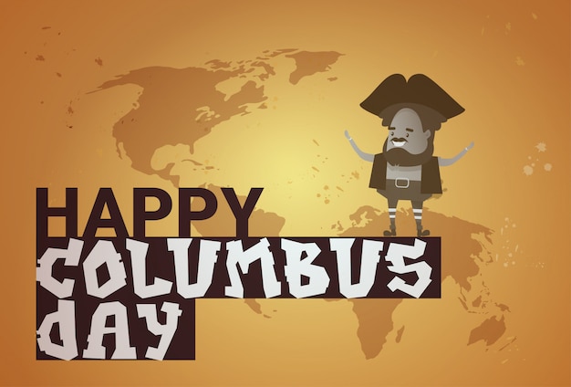 Bannière De Carte De Voeux Happy Columbus Day National Usa