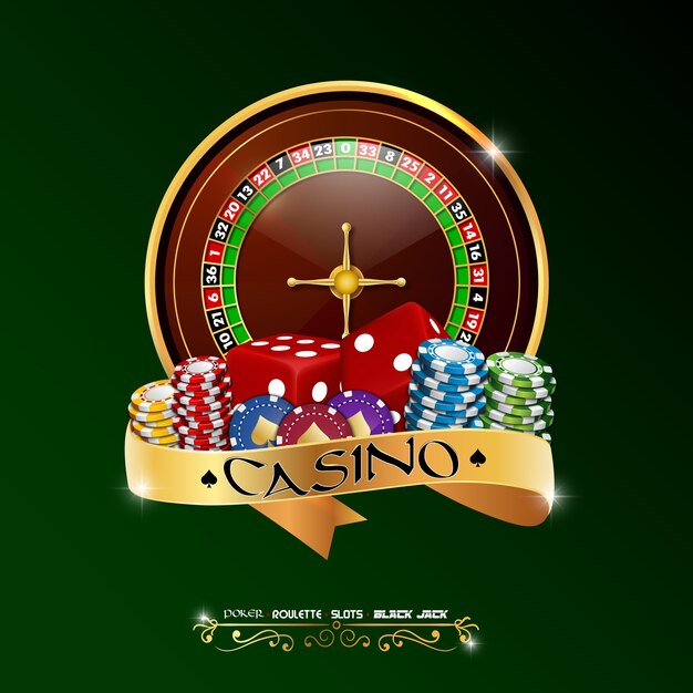 Bannière De Casino Avec Roulette