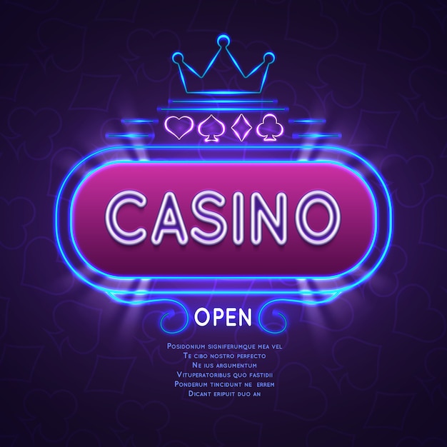 Vecteur bannière de casino vegas lumineux abstraite avec cadre de néon. fond de jeu de vecteur.