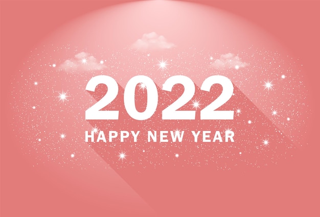 Bannière De Célébration De Bonne Année 2022 Avec Des Nuages