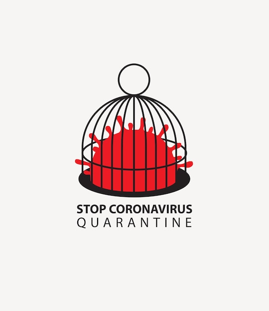 bannière avec cellule virale rouge enfermée dans une cage