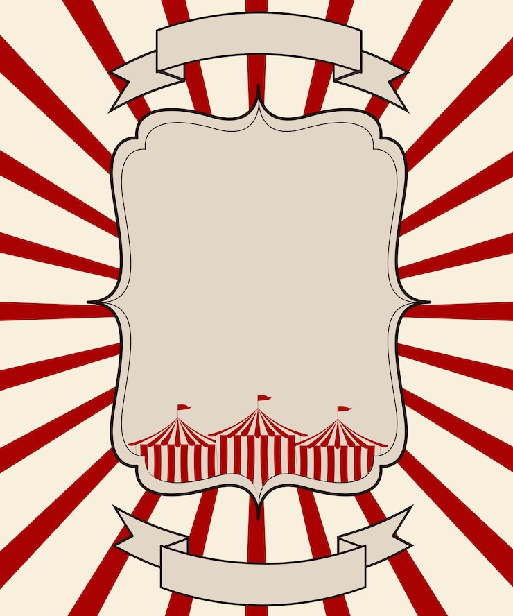 Vecteur bannière de cirque vintage avec des tentes de carnaval bannière vectorielle de style art du cirque vintage