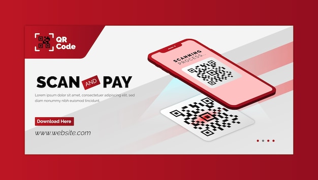 Bannière de code QR de numérisation réaliste