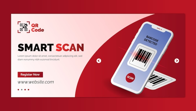Bannière de code QR de numérisation réaliste