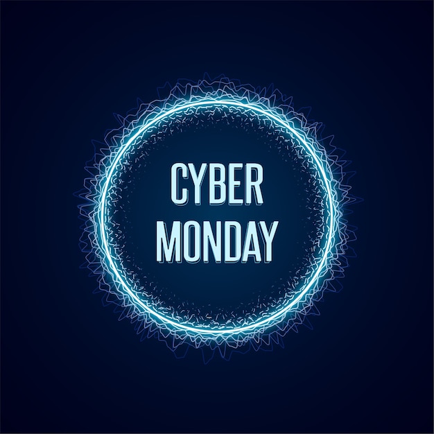 Bannière de concept Cyber Monday dans un style néon lumineux