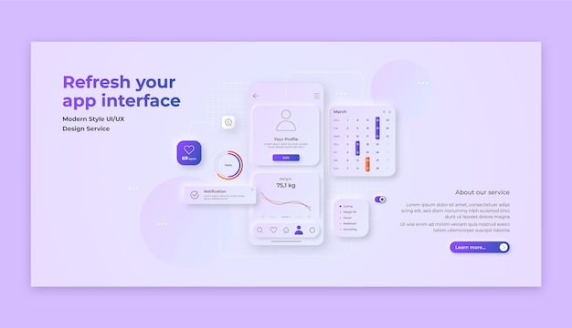 Vecteur bannière de conception à gradient ui/ux