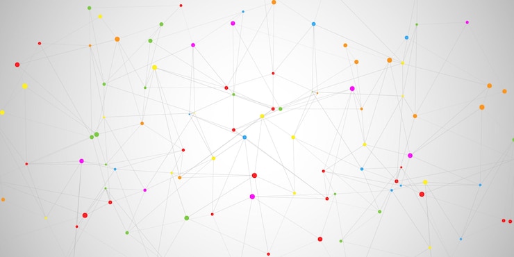 Vecteur bannière de conception à polyplexe bas avec des points multicolores