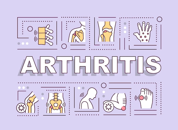 Vecteur bannière de concepts de mot arthrite