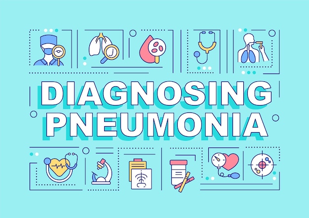 Bannière De Concepts De Mot De Diagnostic De Pneumonie