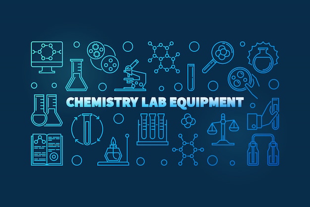 Bannière De Contour Bleu équipement De Laboratoire De Chimie