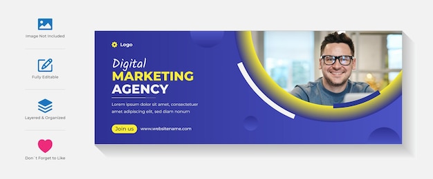 Bannière de couverture facebook marketing numérique