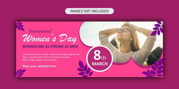 Vecteur bannière de couverture des médias sociaux de la journée internationale de la femme du 8 mars