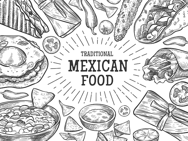 Bannière De Cuisine Mexicaine Traditionnelle