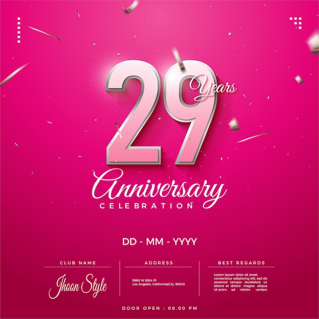Bannière du 29e anniversaire avec un très beau concept.