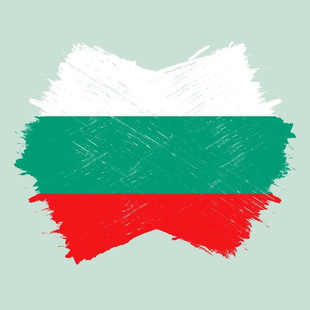 Vecteur bannière du drapeau bulgare avec un pinceau grunge