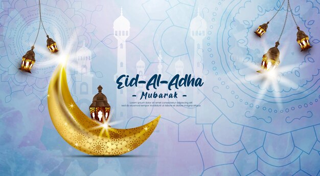 Bannière du festival islamique Eid al Adha Mubarak
