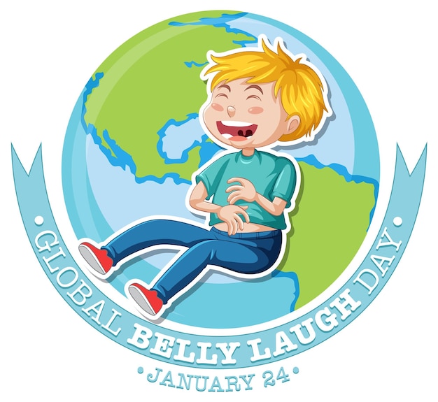 Vecteur bannière du logo de la journée mondiale du rire du ventre