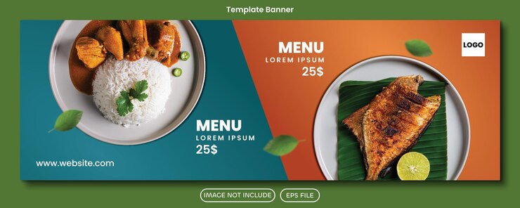 Vecteur bannière du menu du restaurant